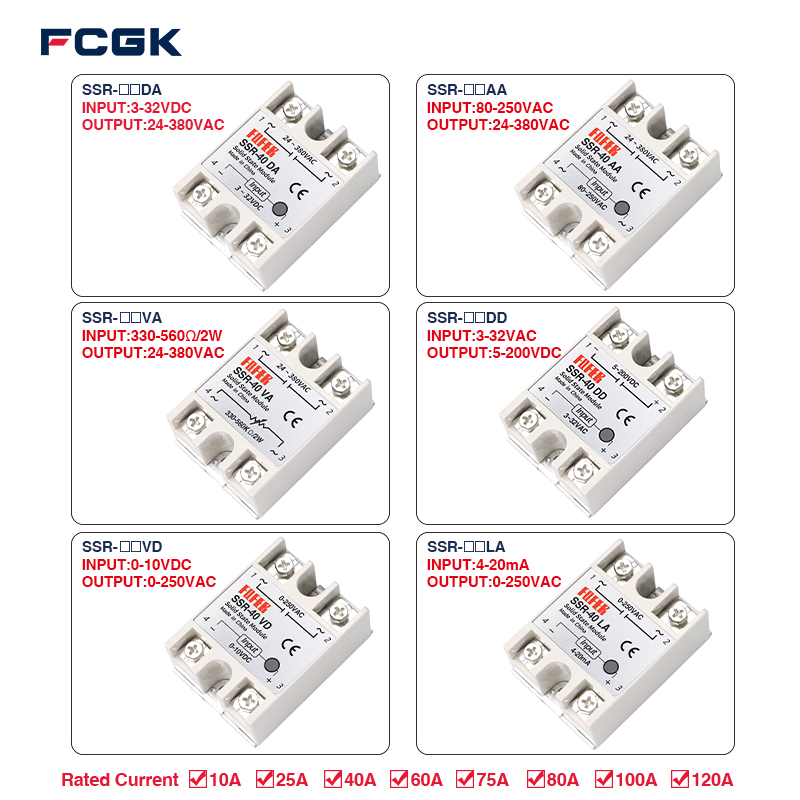 Factory Shipment SSR-40DA Single-Phase Solid State Relay High Power Contact Load for High Protective Switch OEM ODM Available