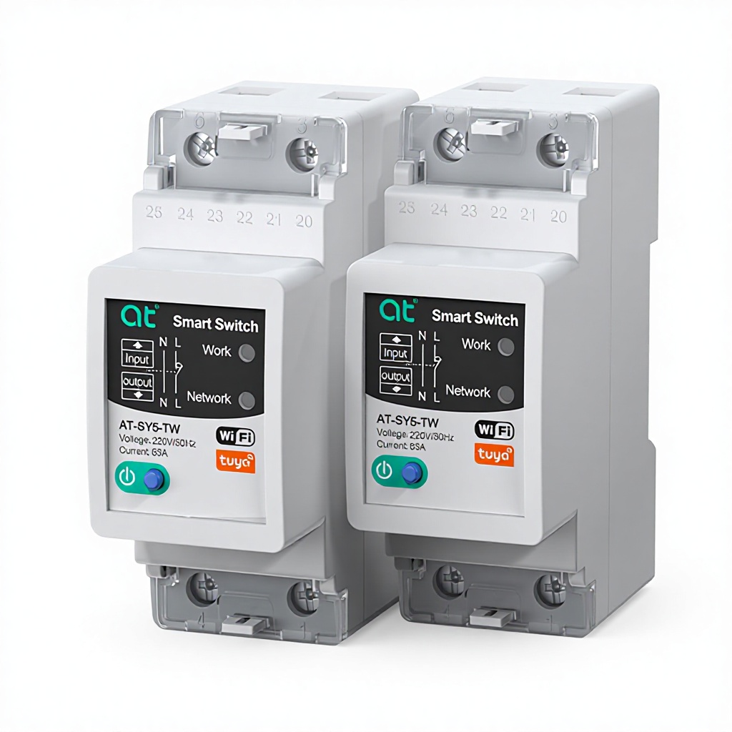 Wifi Circuit Breaker Smart White Miniature Circuit Breaker AT-SY5-TSW Rail Installation Mini Wifi Circuit Breaker Mcb Wifi