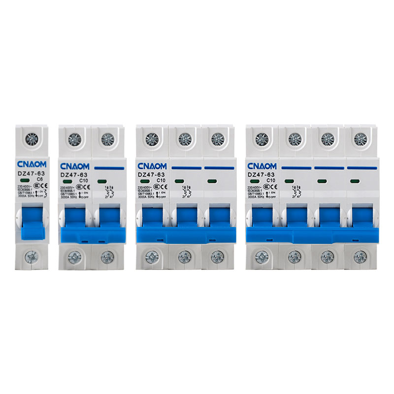 Hot Selling Miniature Circuit Breaker DZ47-63 Power Circuit Breaker 1p 2p 3p 4p Household air Leakage protection Device