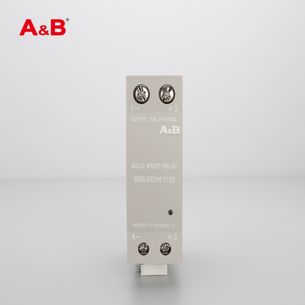 Din Rail Miniature Solid State Relay SSR-DD1H 1120 20A 5-110VDC Low Power Switch with Heatsink Sealed for Protective Usage