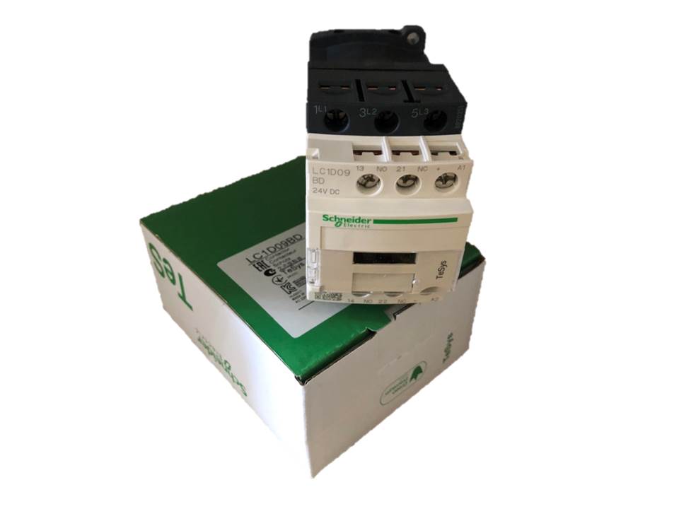 Hot Sales LC1D09BD 9A 250A 24VDC 3P DC Magnetic Contactor IP20 Rated 1NO+1NC Contacts