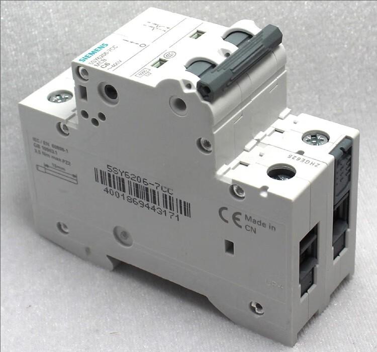 Original New SIEMENS Miniature Circuit Breaker MCB 5SY6413-7CC 4P Copper 6kA 230/400V AC Rail Mounting 50/60Hz Protects