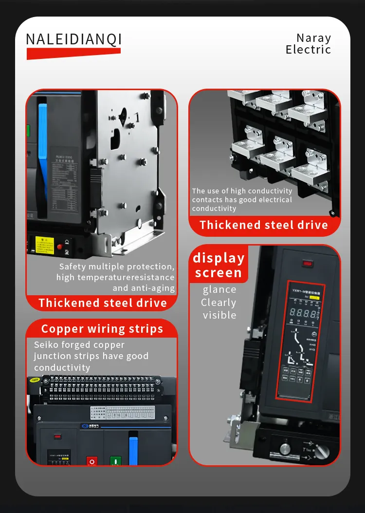 Intelligent Universal Air Main Switch Frame Drawer Type Circuit Breaker Low Voltage Dw45/Cw1-2000/3p4p