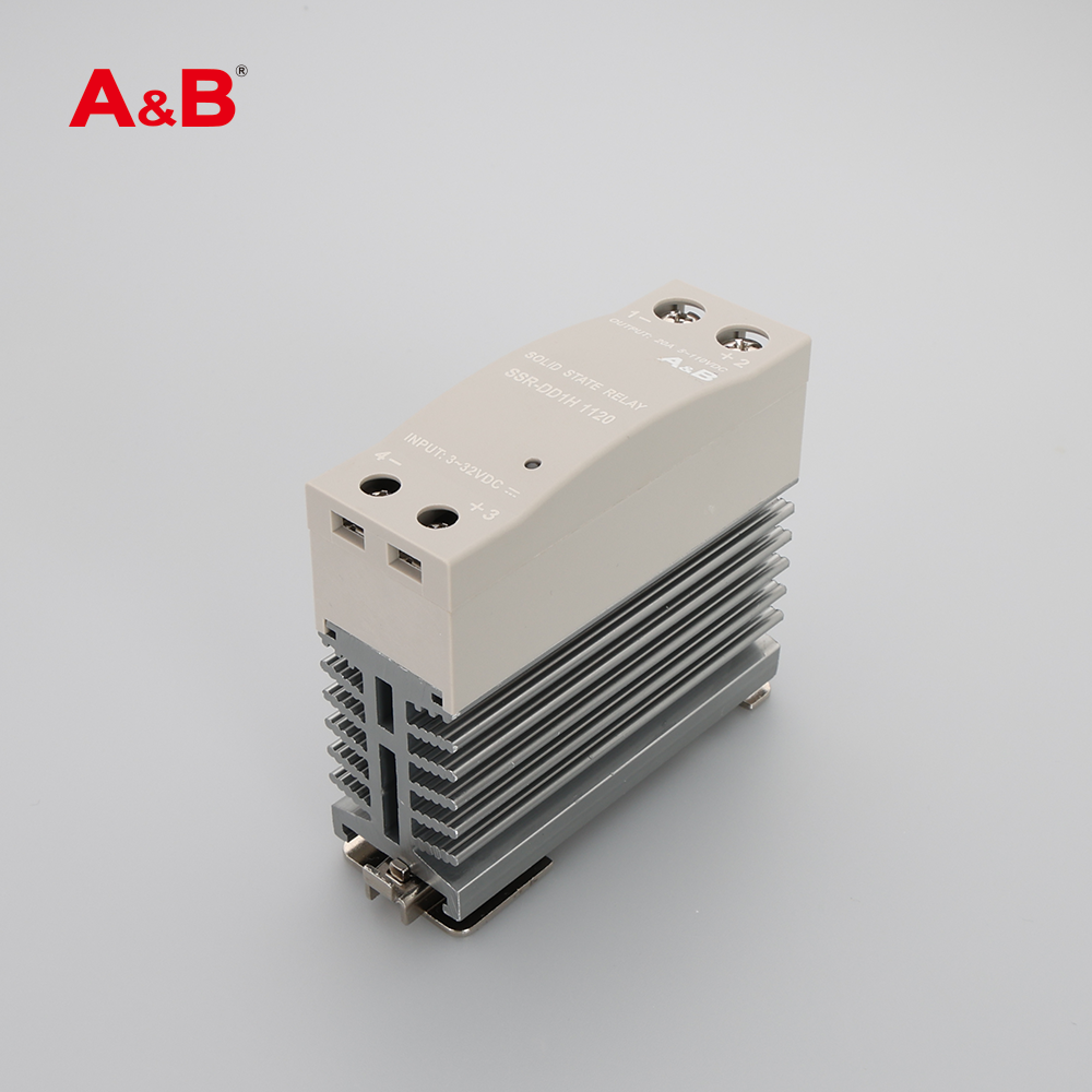 Din Rail Miniature Solid State Relay SSR-DD1H 1120 20A 5-110VDC Low Power Switch with Heatsink Sealed for Protective Usage