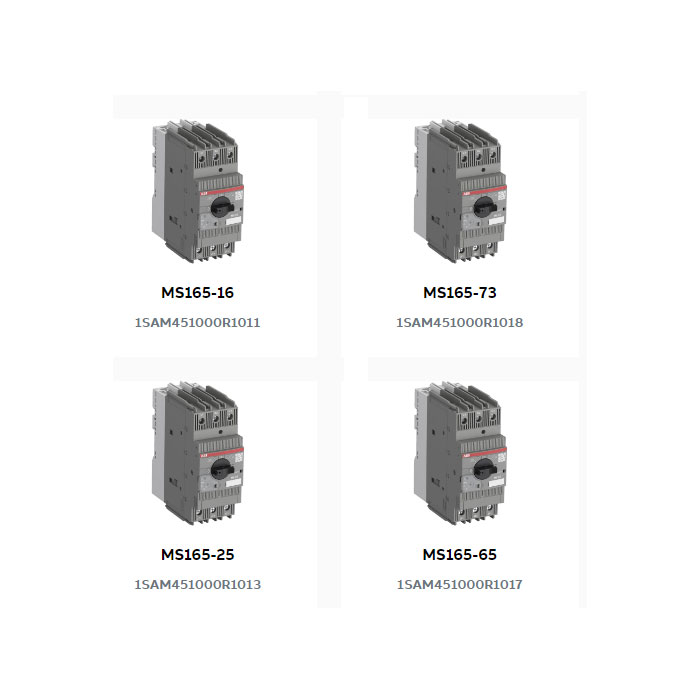 A B B Manual Motor Starter MS165-16 MS165-20 MS165-25 MS165-32 MS165-42 MS165-54 MS165-65 MS165-73 MS165-80