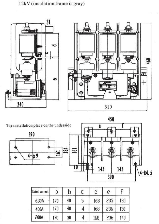 12kV Vacuum Contactor Diagram