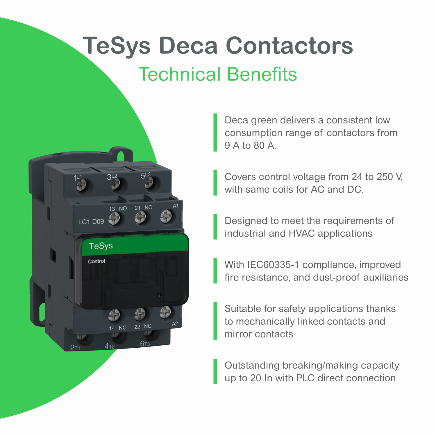 SCHNE1DER LC1D1506BD TeSys Deca Series 3-Pole 150A 24V DC Industrial Automation Contactor DIN Rail Mount 50/60Hz