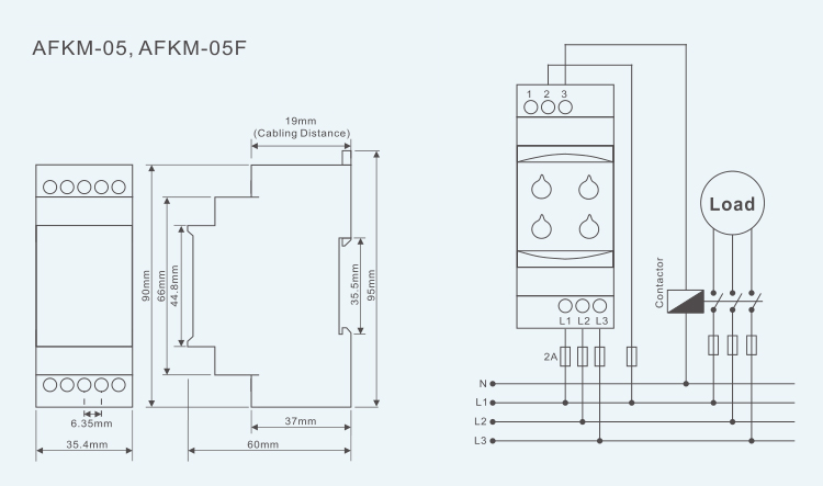 A FKM-05F Phase Sequence Phase Failure Relay 380VAC 5% To 25% Asymmetry 0.1s To 20s Reset Time