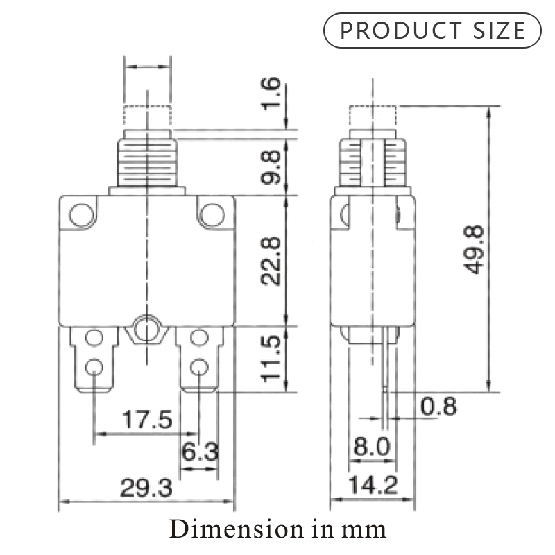 ZINGEAR ZE-700S Series Mini Miniature Overload Protector 3A to 15A Electrical Automatic Circuit Breaker