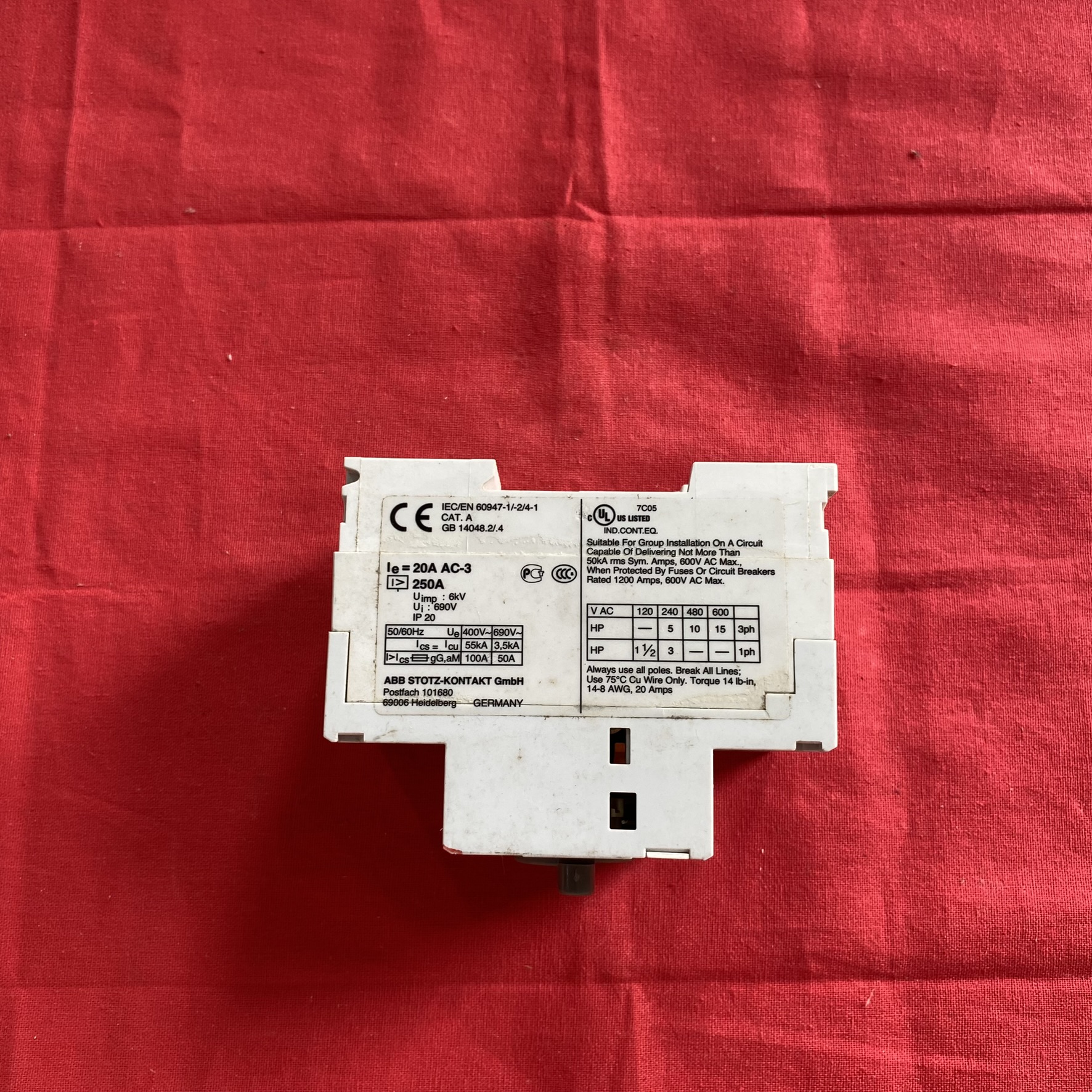 1SAM160000R1013 MO325-20.0 Single-magnet Manual Motor Starter MPCB