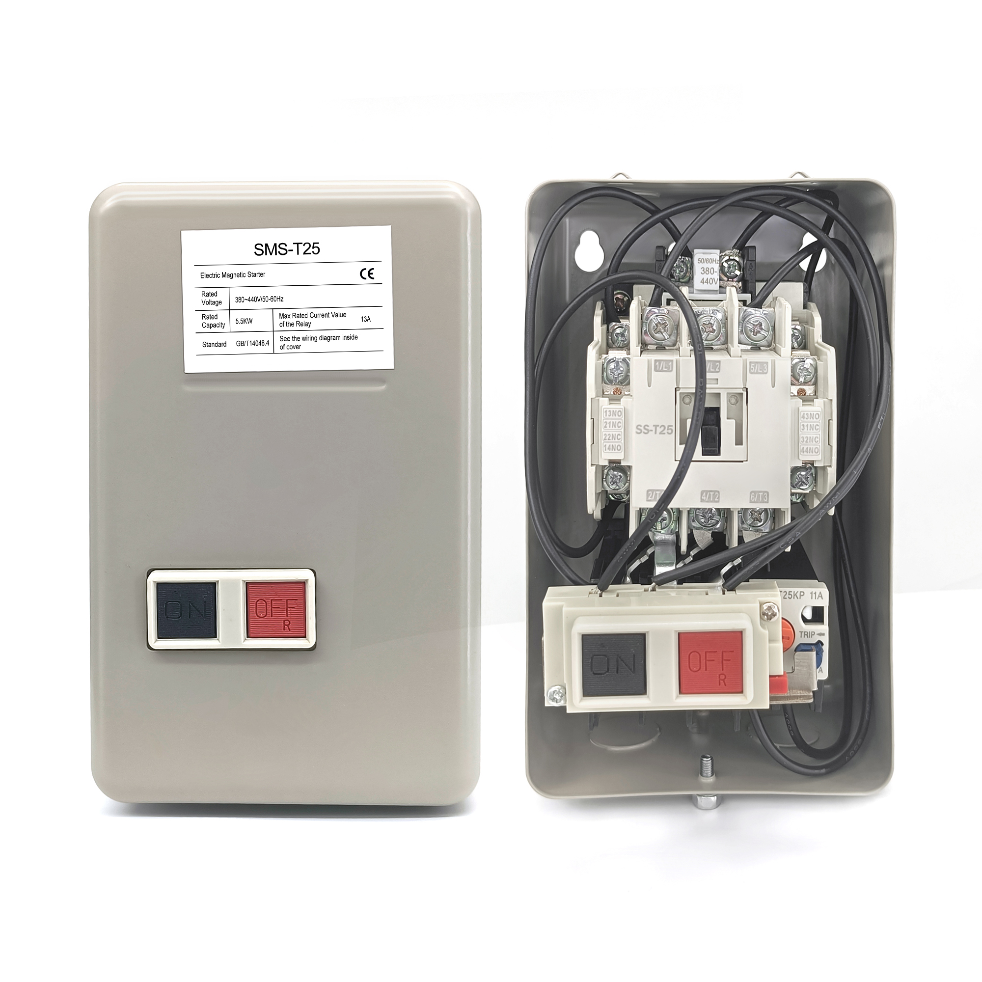 AC 3p Manual Starter Motor with 15KW for HP Electricity 220V Magnetic Control for Starter Motor Magnets