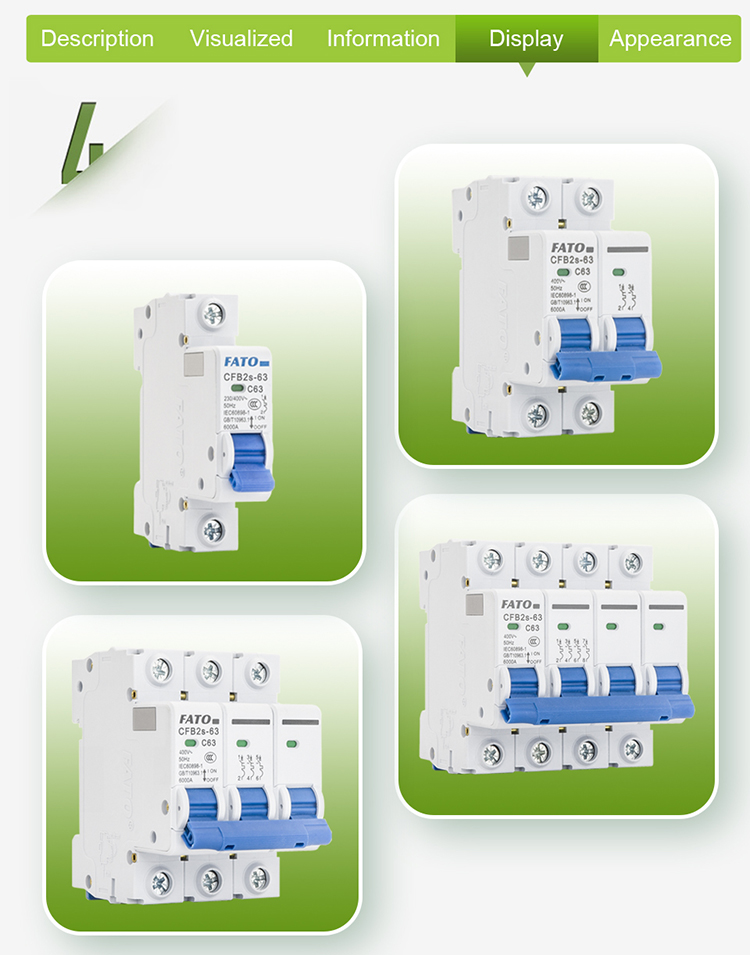 FATO MCB Electrical Miniature Circuit Breaker Overloads and Short Circuits Protection
