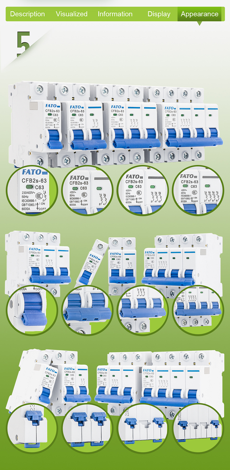 FATO MCB Electrical Miniature Circuit Breaker Overloads and Short Circuits Protection