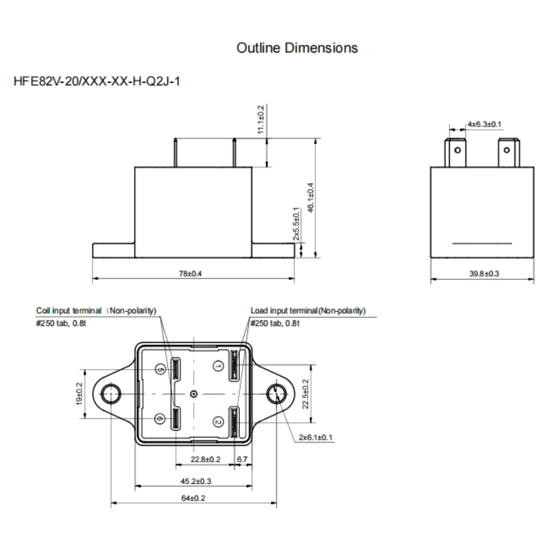HFE82V-20 HONGFA High Voltage DC Contactor 450V 750V 1000V 20A Contactor Relay Contactor 24V DC 12V DC HFE82P-20/1500-24-H-Q2M-1