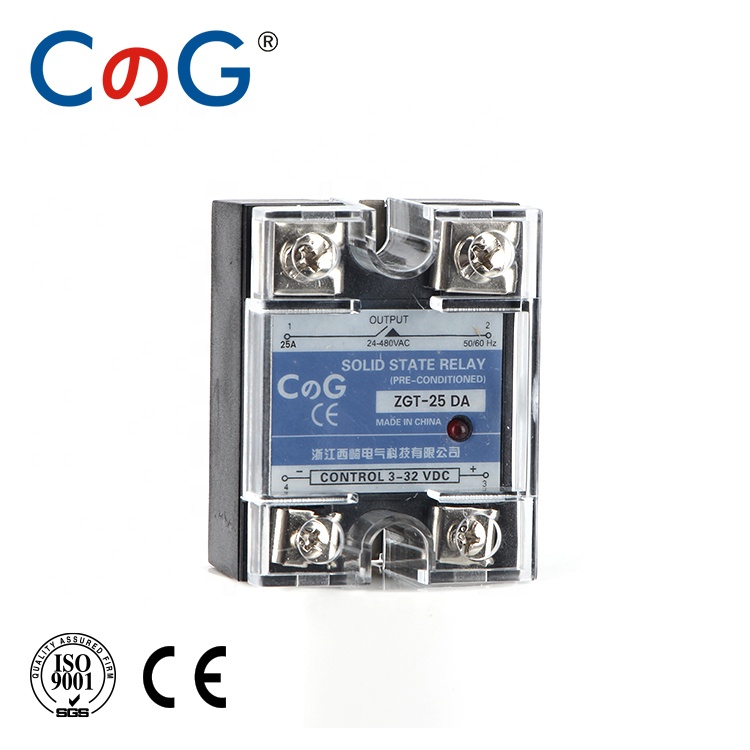 CG SSR-25DA 24-480VAC To 3-32VDC Single Phase DC-AC SSR 25A Solid State Relay