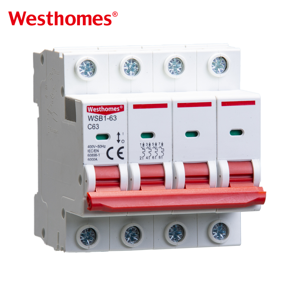 AC Miniature Circuit Breaker 1P 2P 3P 4P Best Quality Single Pole Disjoncteur DIN Rail Type C10 25A 40A 63A CB MCB Rated Current