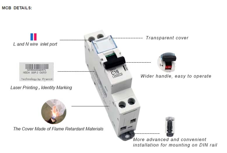 MCB Good Quality and Price 7 Years Professional Manufacturer Miniature Circuit Breaker 6,10,16,20,25,32,40,50,63 Amp 1P 2P 3P 4P