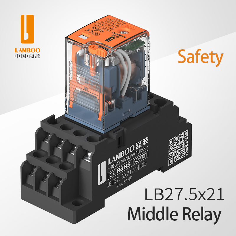 LANBOO Small Intermediate Electromagnetic Relay F18 HH54 MY AC DC 12 24 220V Big 8 Feet Transparent Rele 8 Pines