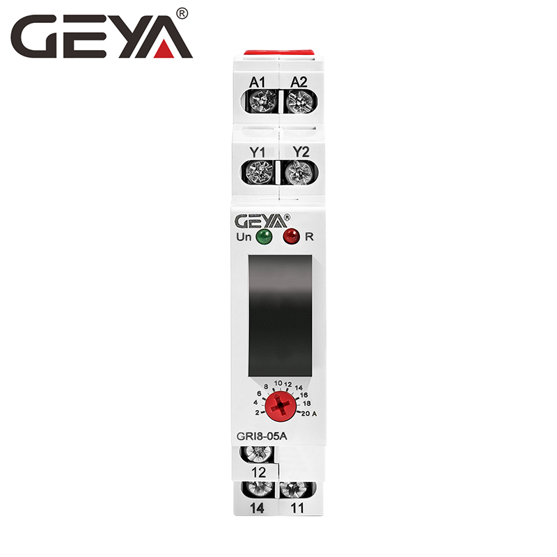 GEYA GRI8-05A/GRI8-05B 2-20A 50/60Hz AC/DC24-240V Current Monitoring Relay Overcurrent Protection Time Relay