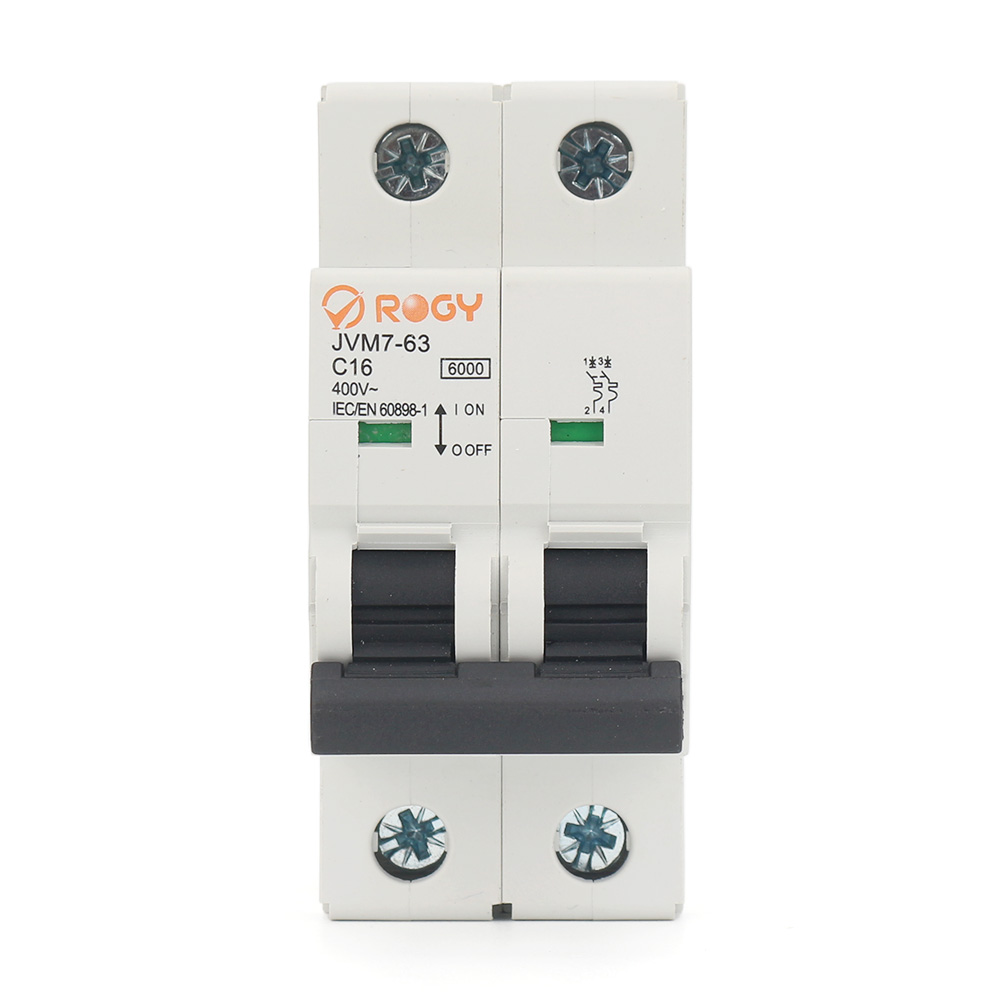 JVM7-63 2P MCB Miniature Circuit Breaker High Performance Copper Material 4.5KA Breaking Capacity 240V Modular Mounting