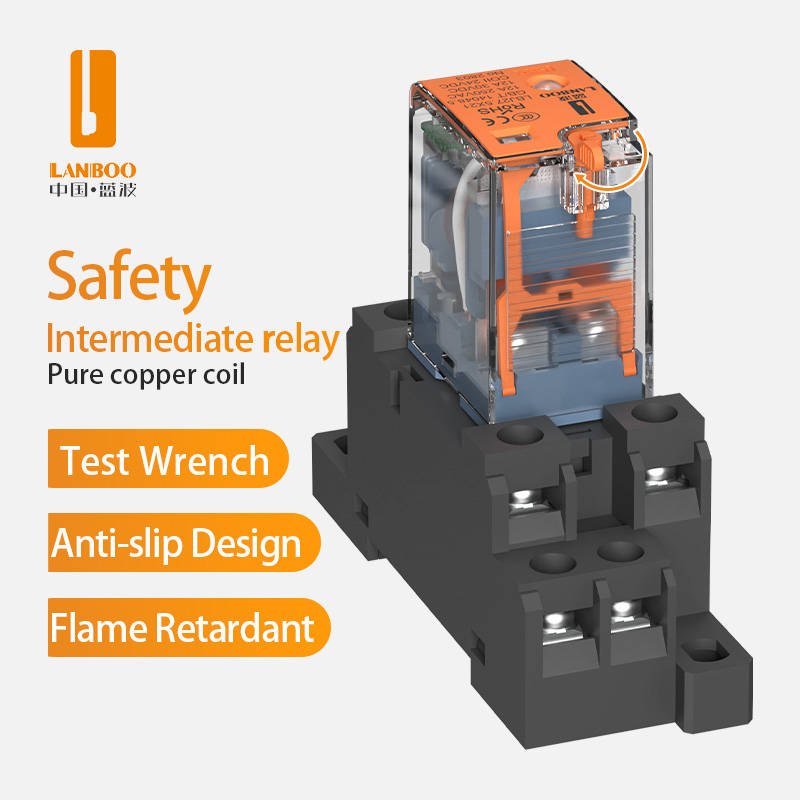 LANBOO Small Intermediate Electromagnetic Relay F18 HH54 MY AC DC 12 24 220V Big 8 Feet Transparent Rele 8 Pines