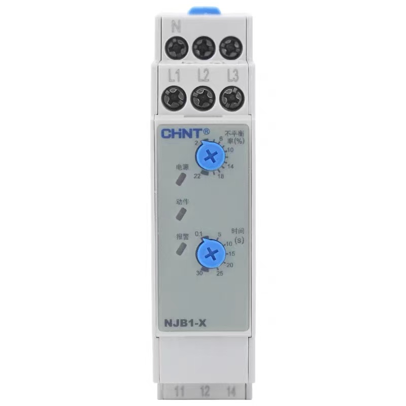 NJB1-X1 380V Phase Failure Phase Sequence Protection Three-Phase Protector Relay 10kA Breaking Capacity Copper Material DIN-Rail