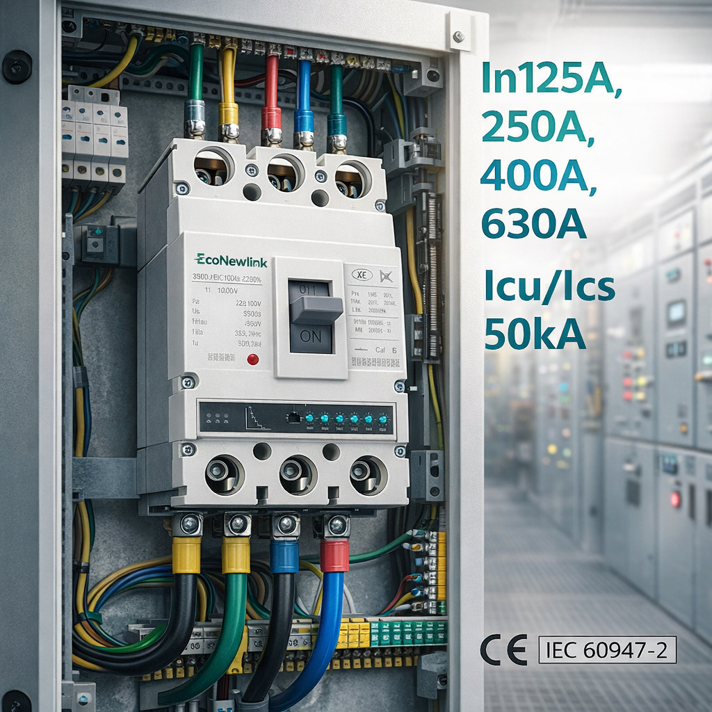 1600A 3 Pole AC400V 50kA Adjustable Thermal Magnetic Plastic Molded Case Circuit Breaker (MCCB) For Industrial Power