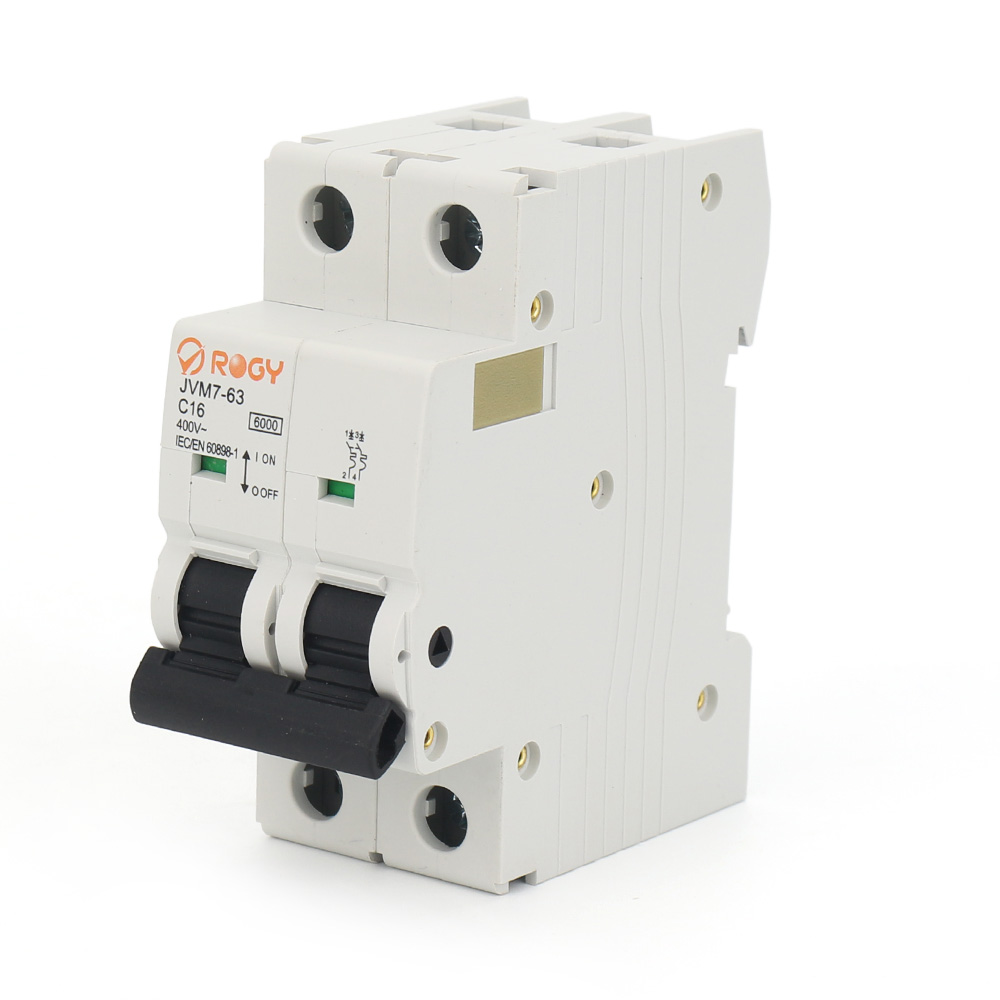 JVM7-63 2P MCB Miniature Circuit Breaker High Performance Copper Material 4.5KA Breaking Capacity 240V Modular Mounting