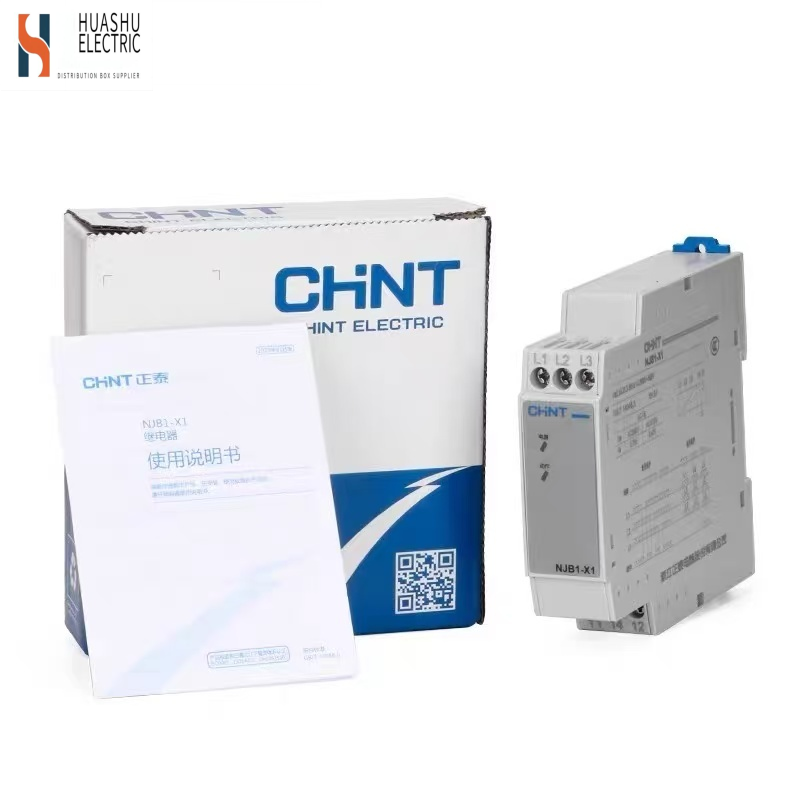 NJB1-X1 380V Phase Failure Phase Sequence Protection Three-Phase Protector Relay 10kA Breaking Capacity Copper Material DIN-Rail