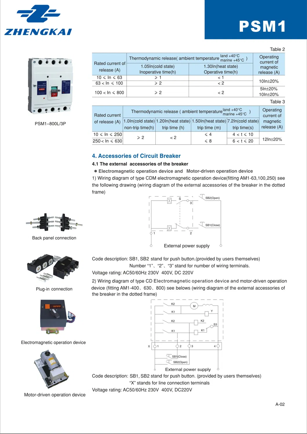 Durable Thermal Magnetic MCCB Molded Case Circuit Breaker 63A 125A 250A 400A 630A 800A 1000A 1250A 1600A