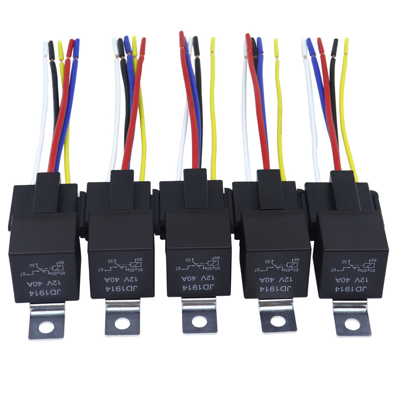 JD1912 JD1914 JD2912 JD2914 4pin 5Pin 12V 24V 40A Universal Modification and Maintenance Automotive Car Relay with Socket