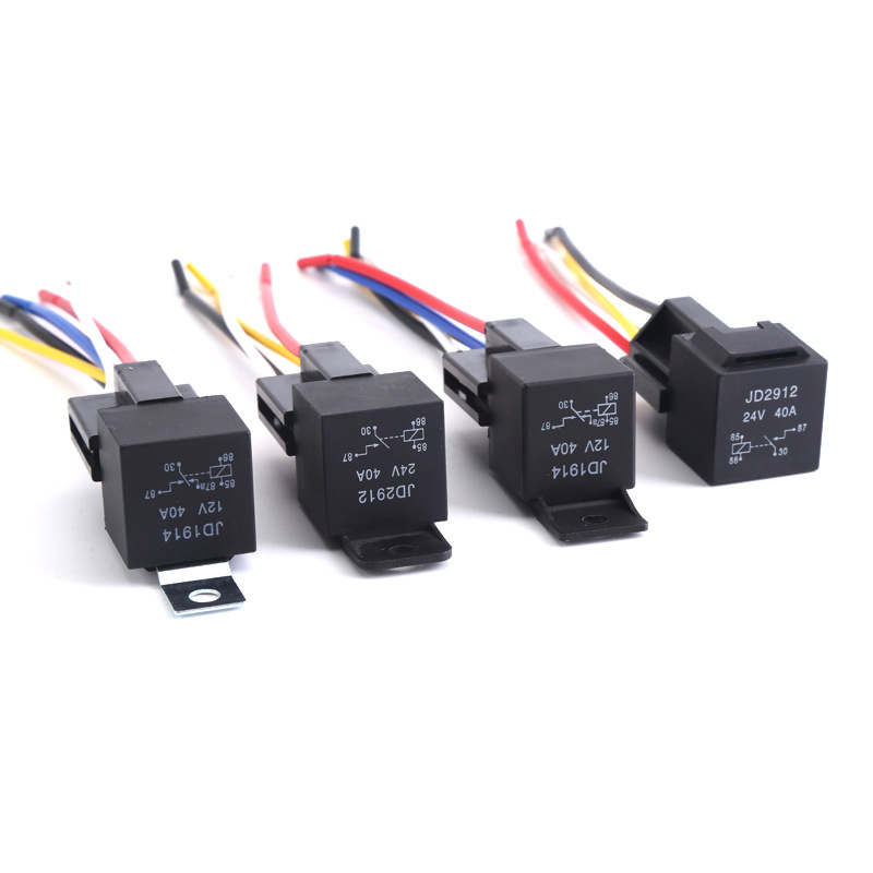 JD1912 JD1914 JD2912 JD2914 4pin 5Pin 12V 24V 40A Universal Modification and Maintenance Automotive Car Relay with Socket