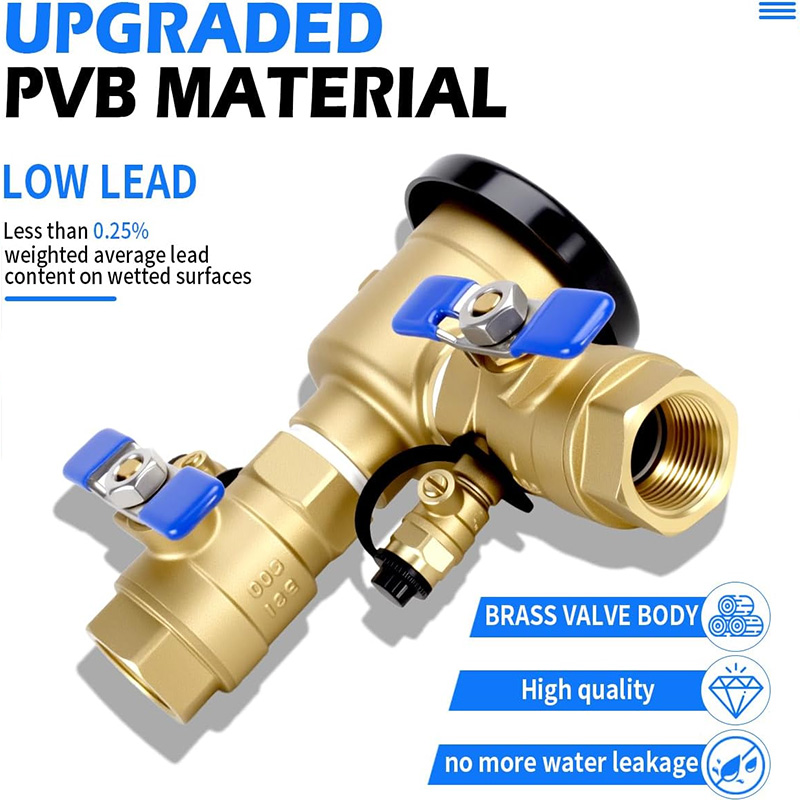 1 1/4" 720A Pressure Vacuum Breaker Max 400PSI Backflow Preventer Freeze Sensor Anti-Siphon For Lawn Irrigation Cooling Systems