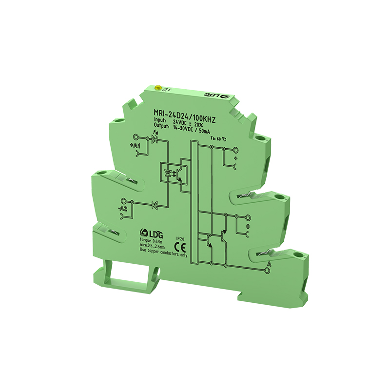 MRI-24D24/100KHZ 24VDC Input 14-30VDC 50mA Output Solid State Relay with Push Pull LED Indicators Protection Circuits
