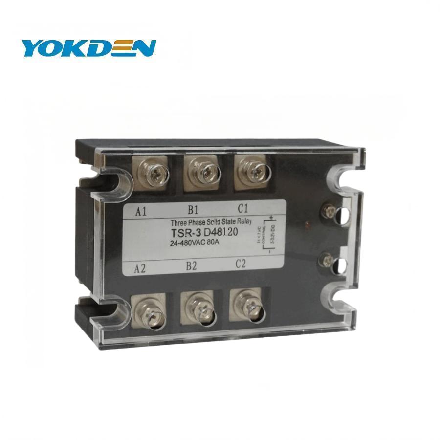 Three Phase Solid State Relay SSR 10A-200A DC Control 24-480VAC Contactless AC Relay TSR-10DA TSR-80DA