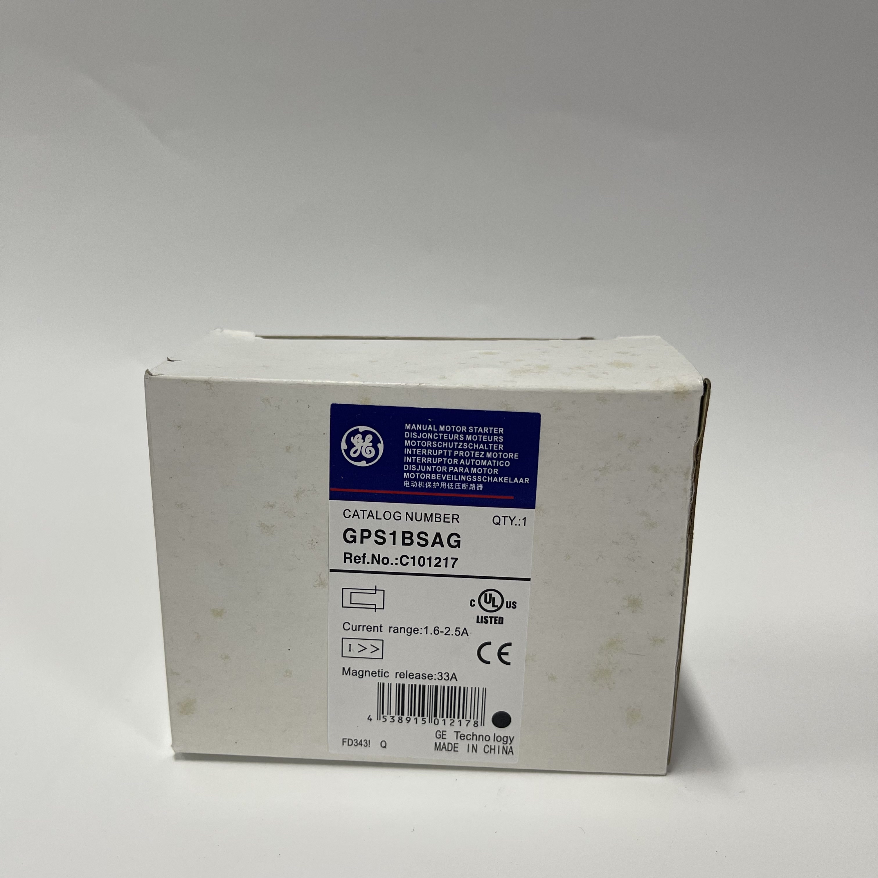 GE Manual Motor Starter GPS1BSAG