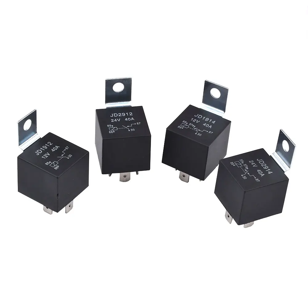 JD1912 JD1914 JD2912 JD2914 4pin 5Pin 12V 24V 40A Universal Modification and Maintenance Automotive Car Relay with Socket