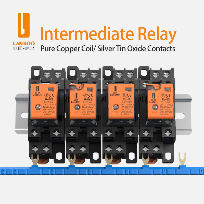 LANBOO Small Intermediate Electromagnetic Relay F18 HH54 MY AC DC 12 24 220V Big 8 Feet Transparent Rele 8 Pines