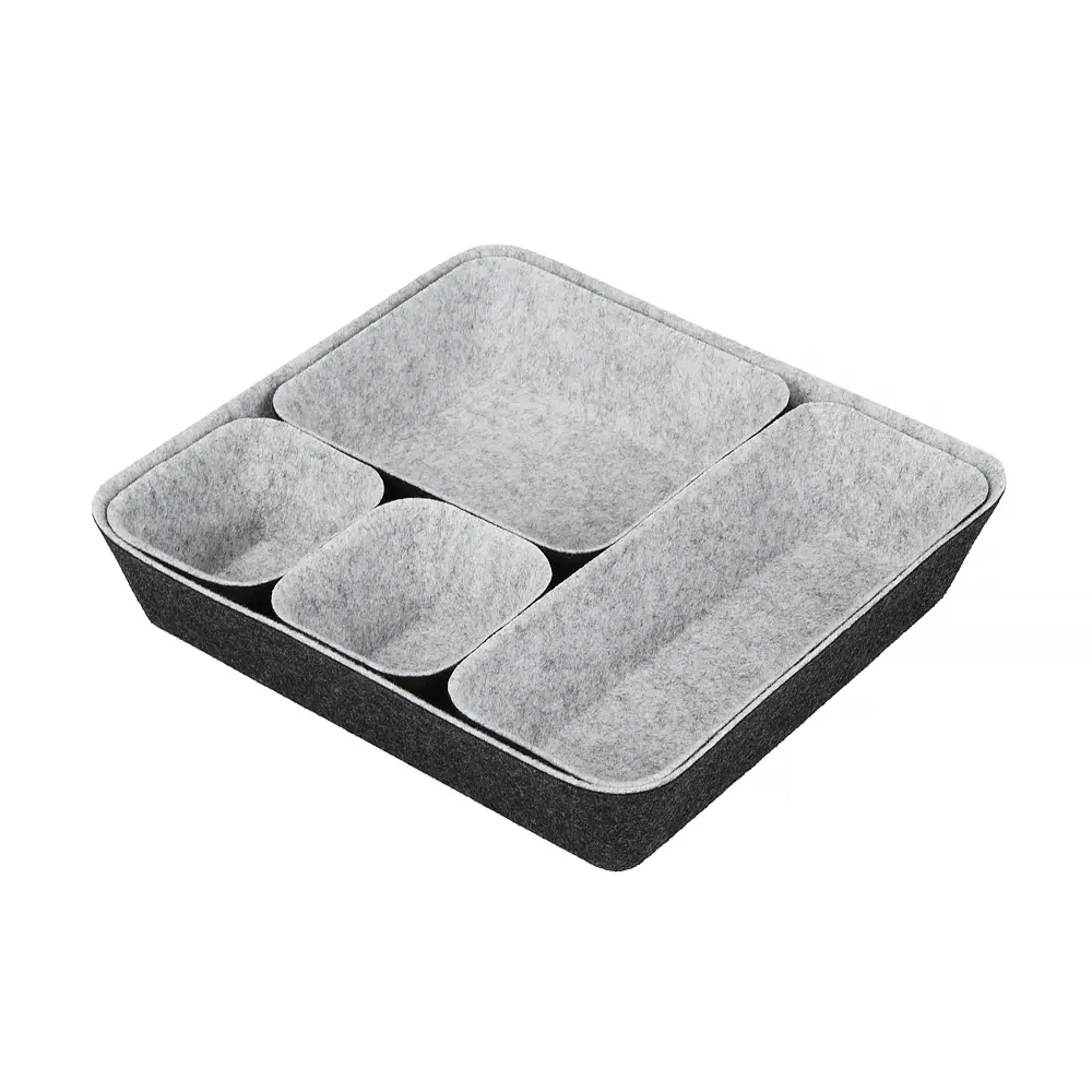 Wholesale Eco-friendly Set of 5PC Felt Drawer Organizer Felt Storage Bin Desk Office Organizer Exporters, Quotes