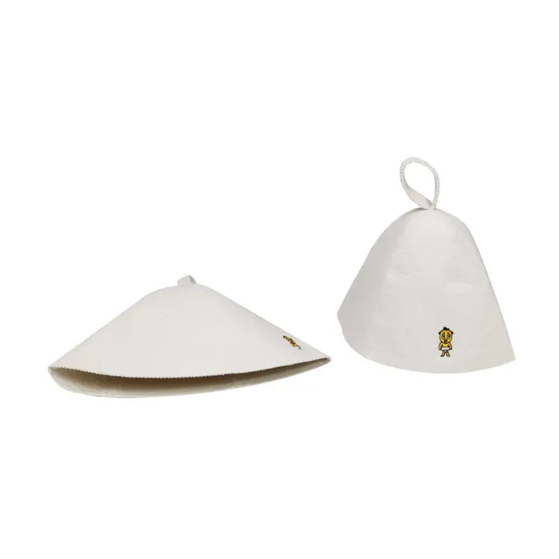 Wholesale 100% Local Wool Sauna Hat with Embroidered SAUNA HEADS Leisurely Shower Cap for Sauna Use Manufacturers, Manufacturer