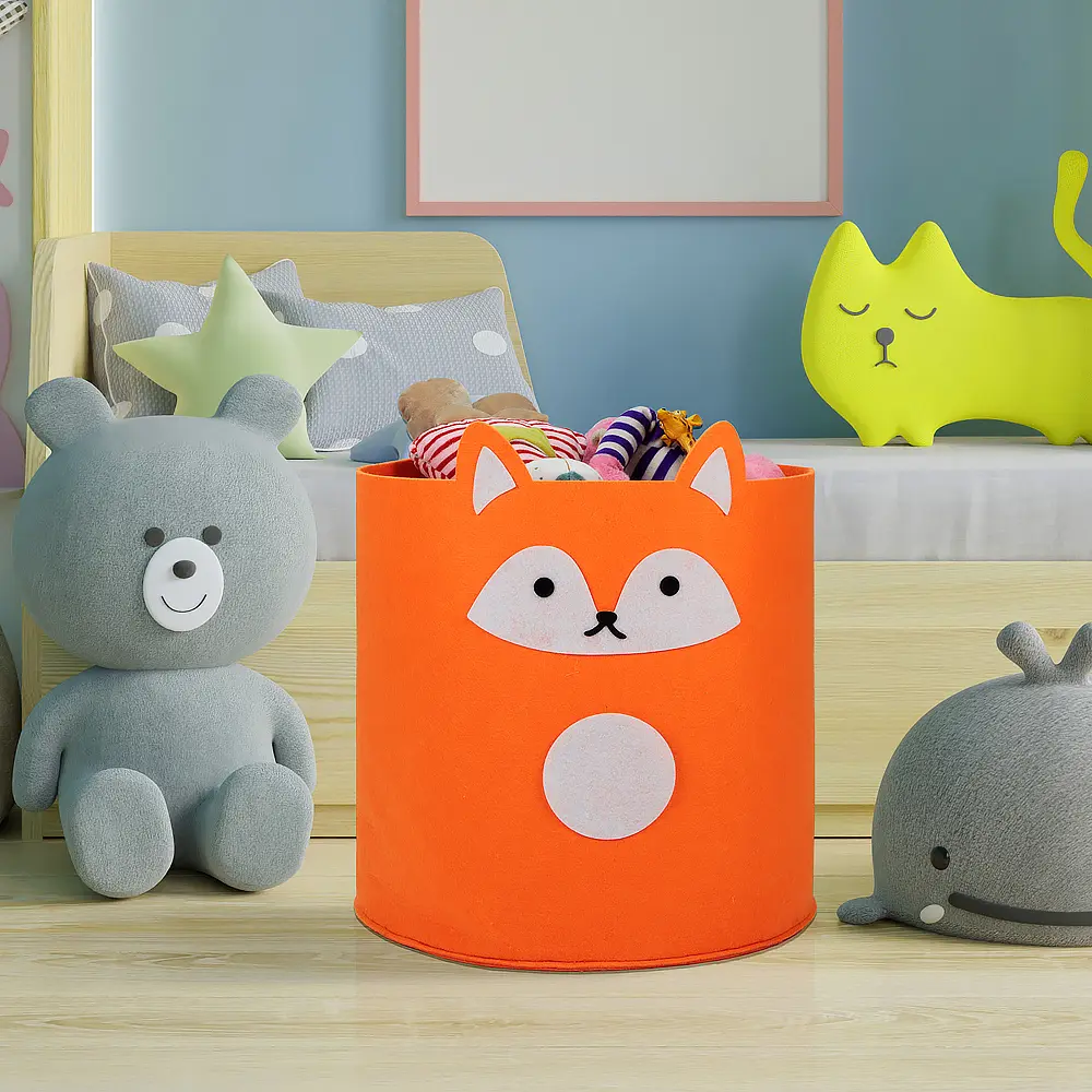 Wholesale Factory New Arrival Fox Felt Storage Basket with Large Capacity Children Toy Basket Felt Manufacturer, Companies