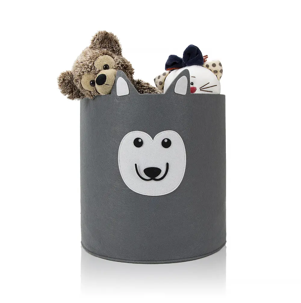 Wholesale High Quality Cartoon Animal Felt Storage Basket with Large Capacity Children's Toy Storage Basket Factory, Companies
