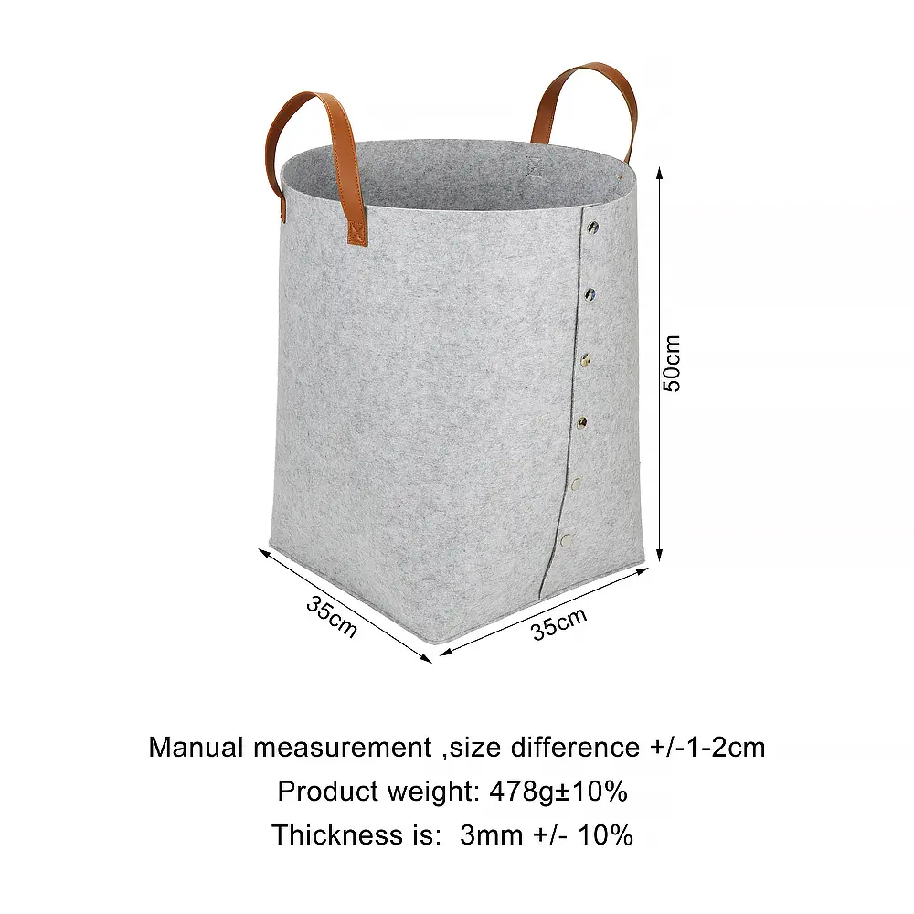Freestanding Felt Laundry Hamper - Interior View