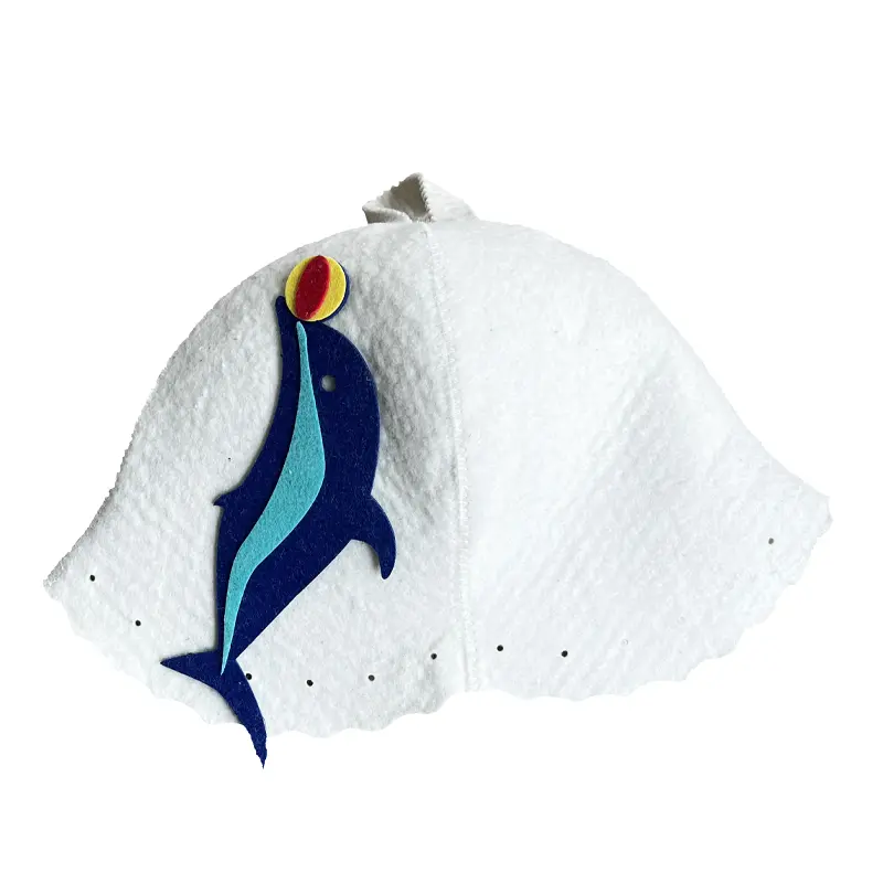 CE Certification Wool Sauna Hat with Dolphin - Balancing - Ball Design, Fun for Sauna Sessions Suppliers, Factory
