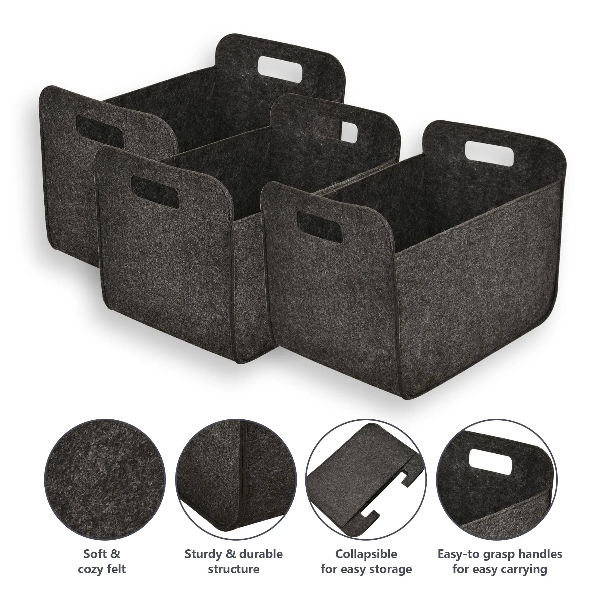 Buy BSCI Wholesale Custom Foldable Tote Felt Shopping Bag Grocery Firewood Organizers Firewood Fruit Carrying Picnic Storage Baskets Manufacturer, Exporters