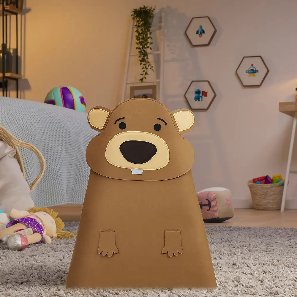 Discount Brown Color Bear Shape Felt Storage Bag with Large Capacity Home Storage Bag Exporter, Pricelist