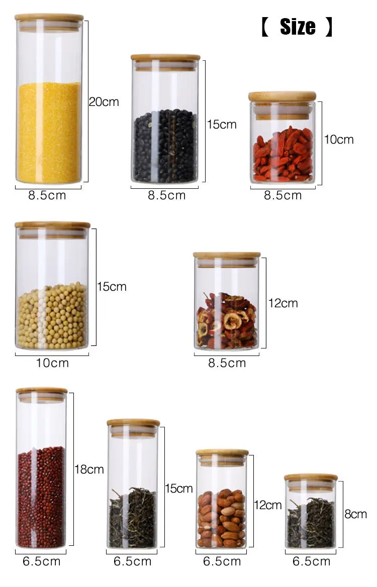 China Stackable Sealed Kitchen Canisters Clear Glass Food Storage Jars Containers with Airtight Leakproof Bamboo Lid Manufacturer, Pricelist