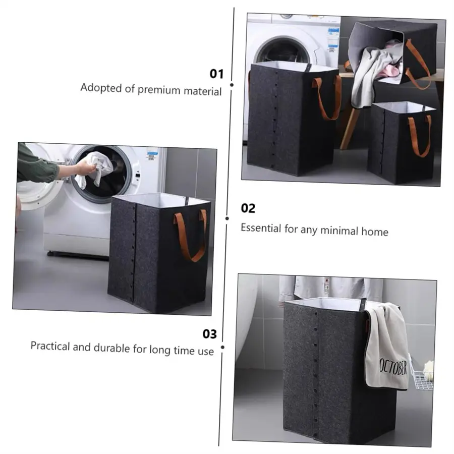 Felt Laundry Basket Household Felt Cloth Storage B077fs