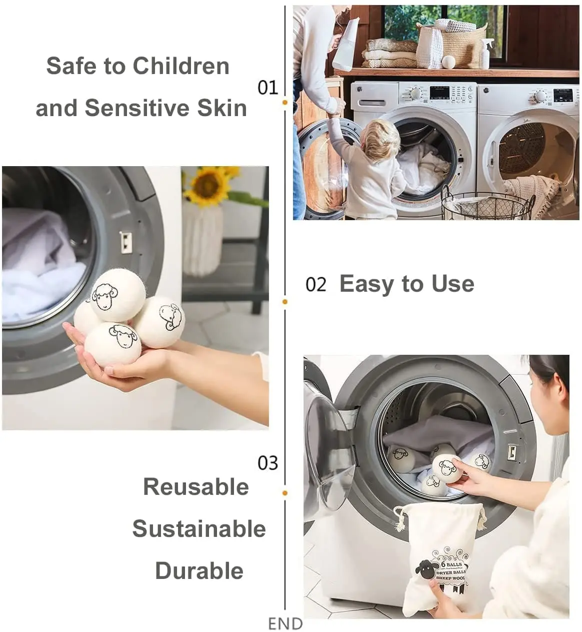 Discount Organic Wool Dryer Balls Best Selling Laundry Washing Machine Accessories Factories, Exporter