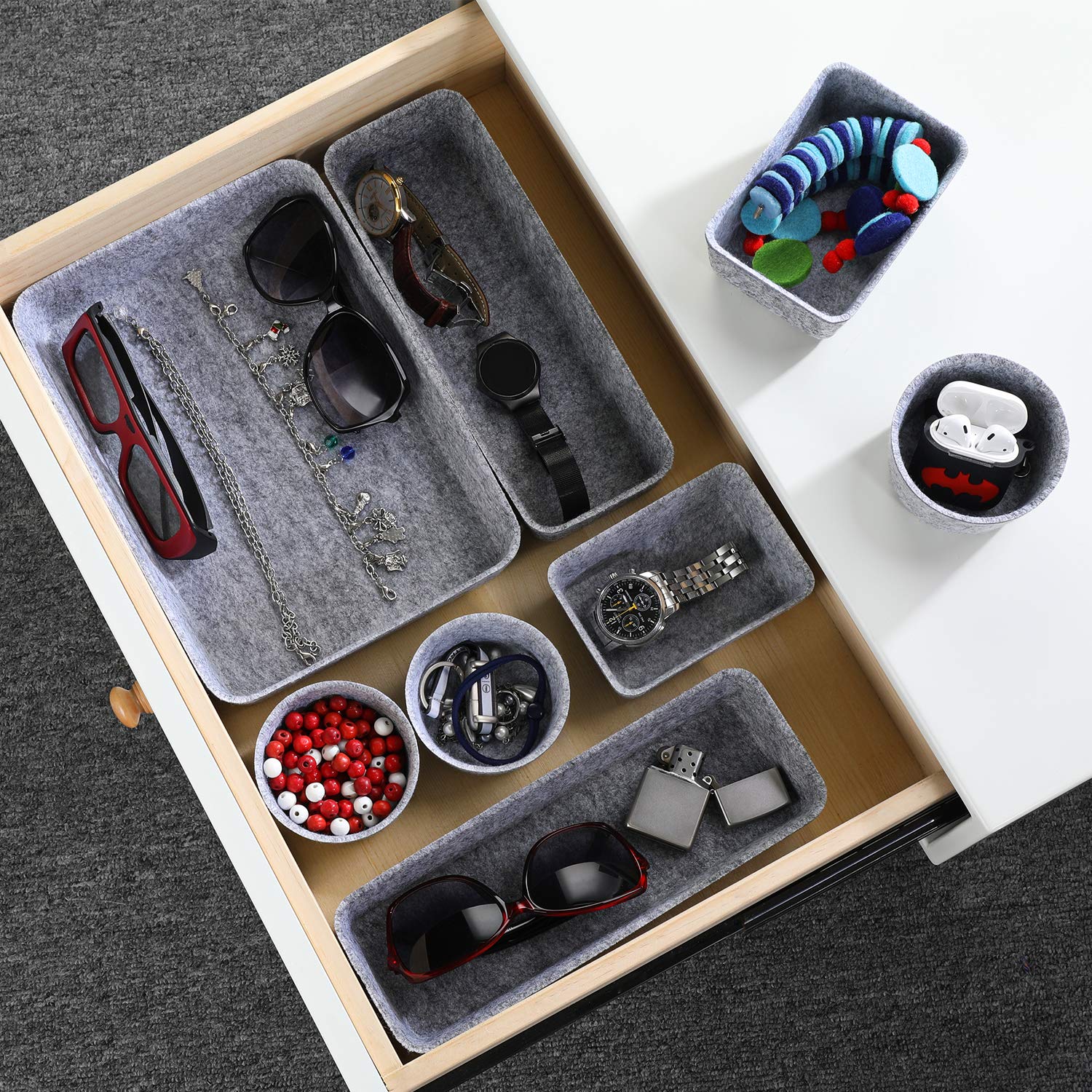 Desk Drawer Divider Arrangement